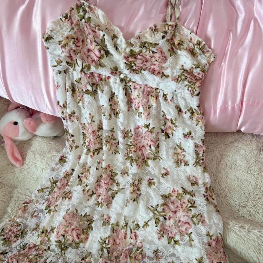 🎀Liz Lisa Japan Rose Lace Dress – Ruffle Cottagecore Fairy Y2K – Rare! - Picture 8 of 10